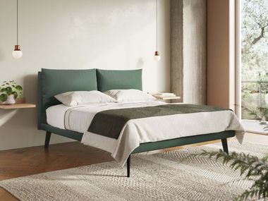 Letto sfoderabile in tessuto con testiera imbottita ASTRID Divani.Store