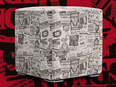 Pouf quadrato in tessuto CUBE HAWKINS POST Divani.Store