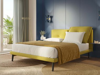 Letto sfoderabile in tessuto con testiera imbottita IBUKI Divani.Store
