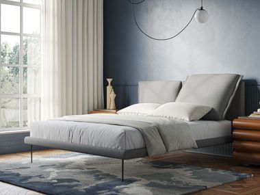 Letto sfoderabile in tessuto con testiera imbottita NOAH Divani.Store