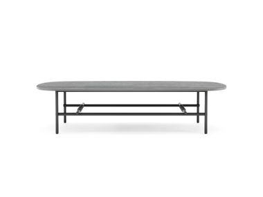 Rectangular low ceramic garden side table SALEMA Domkapa