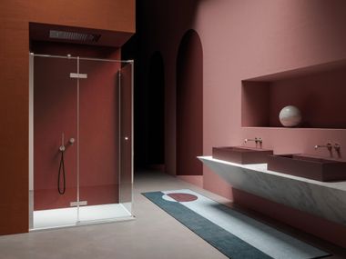 Corner shower cabin with hinged door DOMUSPA 8MM Domus Falerii