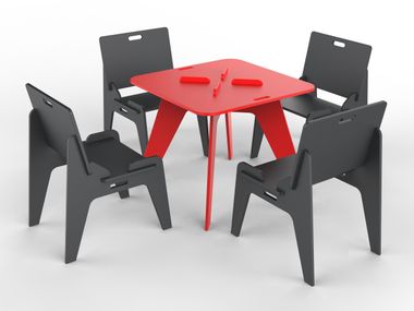 Square polyethylene table for public areas BEAT Donye
