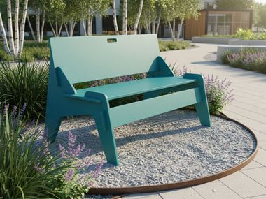 Polyethylene bench with back BEAT Donye