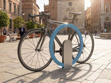 Polyethylene and stainless steel bicycle rack BIKON Donye