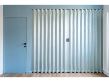 Folding door with leatherette cladding Textile door By Dooor