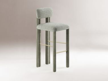 Upholstered fabric barstool with footrest CAMELIA Dooq Details