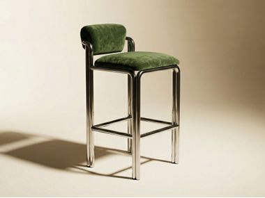 Stainless steel stool with footrest CUBU Dooq Details