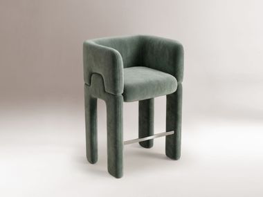 Fabric stool with footrest MOSAICO Dooq Details