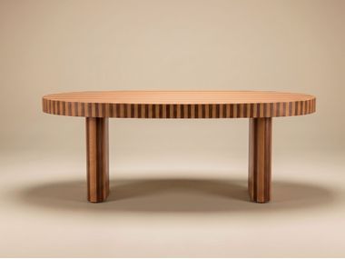 Oval walnut and oak table NUSA Dooq Details