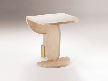 Travertine side table PLAYING GAMES TRAVERTINE Dooq Details