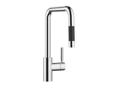 Countertop single handle kitchen mixer tap with pull out spray META SQUARE 33870861 Dornbracht