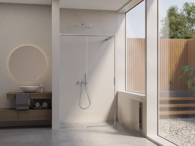 Rectangular crystal shower cabin with sliding door LIBERO 4000 Duka