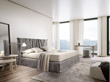 Doppelbett gepolstertes Bett mit Bettkasten DRESS Duomo Design