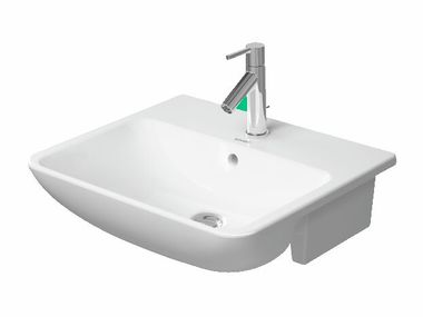 Single semi-inset ceramic washbasin ME BY STARCK 037855 Duravit