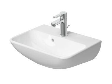 Rectangular wall-mounted ceramic handrinse basin with overflow ME BY STARCK 071945 Duravit