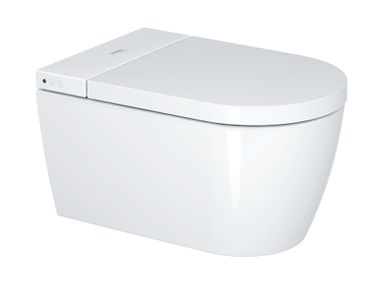 Rimless wall-hung ceramic toilet with bidet SENSOWASH STARCK F PRO 650002 Duravit