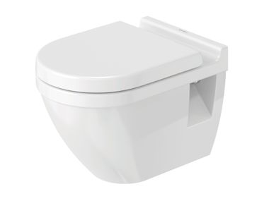 Wall-hung rimless ceramic toilet STARCK 3 220009 Duravit