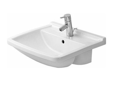 Inset rectangular ceramic washbasin with overflow STARCK 3 031055 Duravit