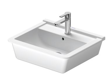 Inset rectangular ceramic washbasin with overflow STARCK 3 030256 Duravit