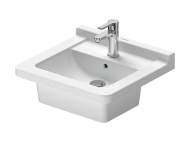 Rectangular inset ceramic washbasin with overflow STARCK 3 030348 Duravit