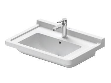 Rectangular inset ceramic washbasin with overflow STARCK 3 030470 Duravit