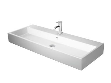 Rectangular countertop ceramic washbasin VERO AIR 235012 Duravit
