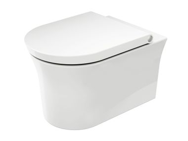 Wall-hung rimless ceramic toilet WHITE TULIP 257609 Duravit
