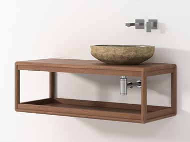 Mobile lavabo sospeso in teak DÆK KARPENTER
