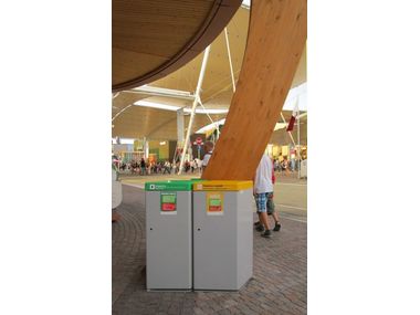 ECOPOLI WITH OPEN COVER Steel litter bin for waste sorting By A.U.ESSE