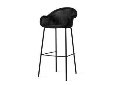 EDGAR High wicker garden stool with back By Vincent Sheppard