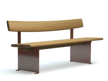 EDO | Bench Wooden bench with back By VESTRE