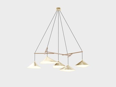 Lampada a sospensione fatta a mano in ottone EMILY BRASS GROUP OF FIVE Daniel Becker Studio