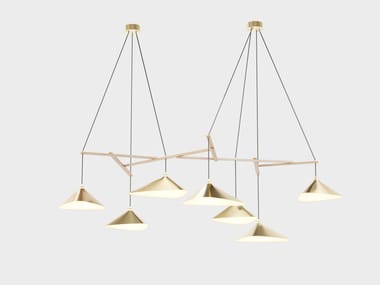 Lampada a sospensione fatta a mano in ottone EMILY BRASS GROUP OF SEVEN Daniel Becker Studio