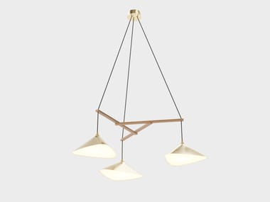 Lampada a sospensione fatta a mano in ottone EMILY BRASS GROUP OF THREE Daniel Becker Studio