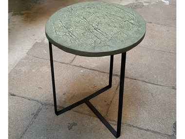 Mesa de centro redonda em aço para sala de estar EMPREINTES ICI ET LÀ