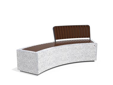 ENCHO ENCHEV - ETE, 268-F Panchina modulare curva in calcestruzzo e legno