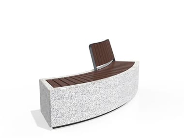 ENCHO ENCHEV - ETE, 268-H Panchina modulare curva in calcestruzzo e legno