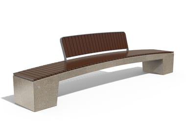 ENCHO ENCHEV - ETE, 340 Panchina in calcestruzzo e legno con schienale