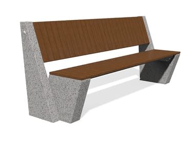 ENCHO ENCHEV - ETE, 355 Panchina in calcestruzzo e legno con schienale