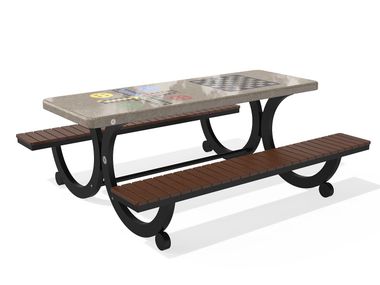 Rectangular cement game table 416 ENCHO ENCHEV - ETE