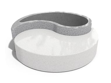 ENCHO ENCHEV - ETE, YIN YANG 262 Panchina circolare in calcestruzzo con fioriera integrata