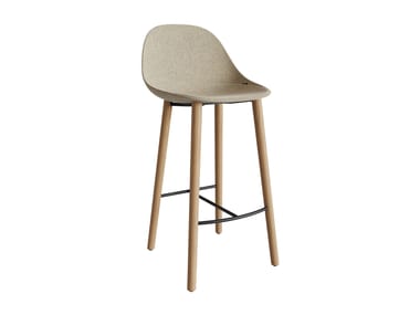 Barstool with footrest MATE WOOD