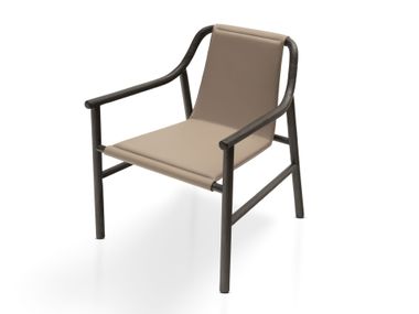 Leather chair with armrests ALVA ENNE