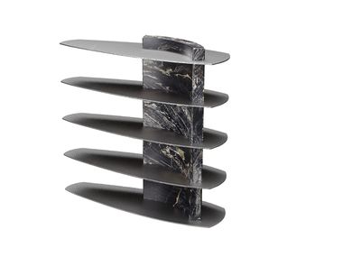 Open marble and metal bookcase MIST ENNE