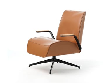 Poltrona a razze girevole in cuoio ENDO EPÒNIMO