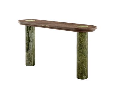 Rechteckiger Konsolentisch aus Walnuss und Marmor PILLAR ETRO Home Interiors