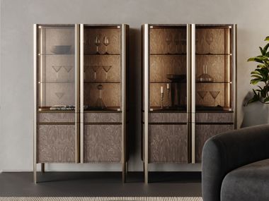 Wooden display cabinet with integrated lighting NUANCE EUPHORIA