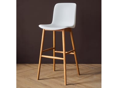 High polypropylene stool and beech legs EVERY | Stool