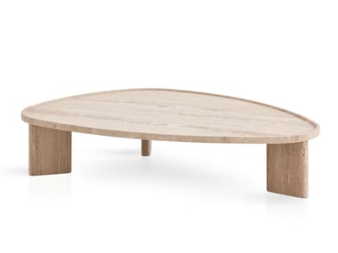 Tavolino basso triangolare in travertino MERIDIES EXPORMIM